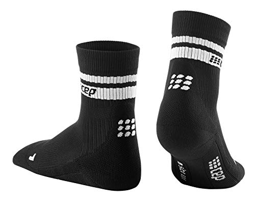CEP Men's Short Crew Compression 3.0 Run Socks 80's Themed Black/White Size 32