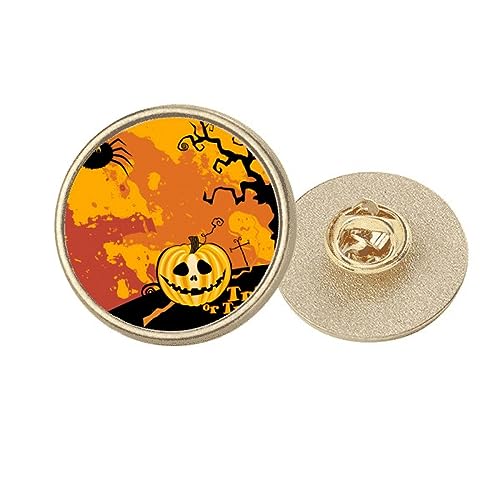 Citrouille d'Halloween broche dorée Fear M pour sublimer vos vestes