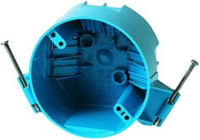 Set of 4 4" Ceiling Box Carlon, New Work, With Nails, Color Blue -No. B520AR-UPC, 4", PVC, Round