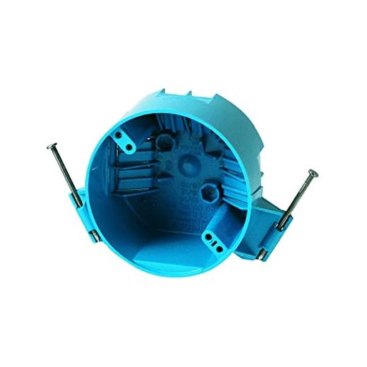 Set of 4 4" Ceiling Box Carlon, New Work, With Nails, Color Blue -No. B520AR-UPC, 4", PVC, Round