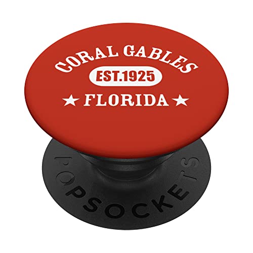 CORAL GABLES FL Classic Athletic Design PopSockets Swappable PopGrip, Black
