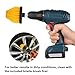 Linkstyle 5PCS Drill Polishing Ball Set, Car Wheel Polisher Sponge Pad Kit with Long Extension Pole & Cleaning Brush, Buffing Ball for 1/4