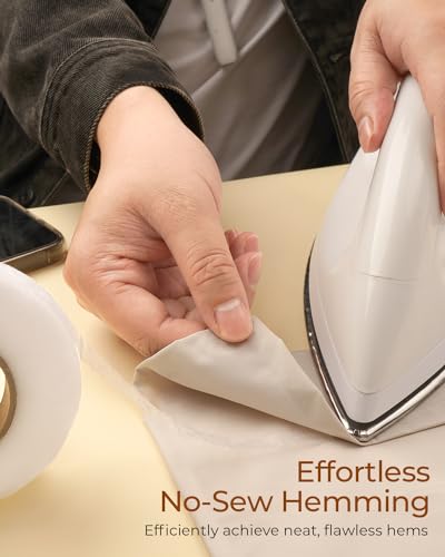 Corebes 2 rolos de fita de bainha de ferro para calças, 1/2 polegada x 30 jardas, sem ponto de costu