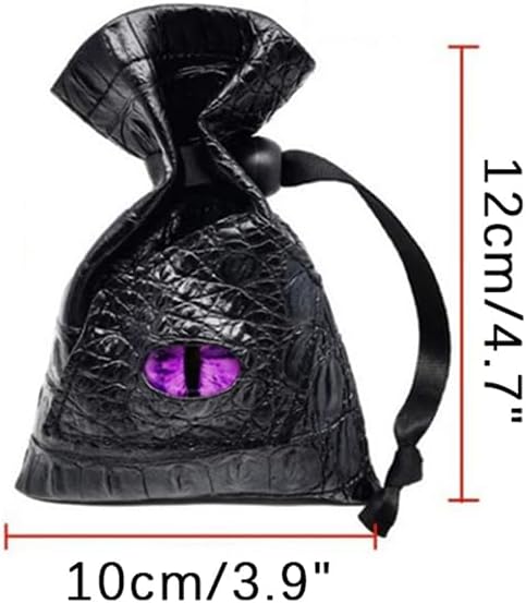 Drawstring Dice Bag PU Leather DND Dice Pouch Tarots Oracle Cards Storage Bag Gift Coins Jewelry Accessories - Green Eye