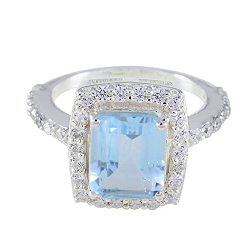 Bague topaze bleue en argent 925 bague originale femme