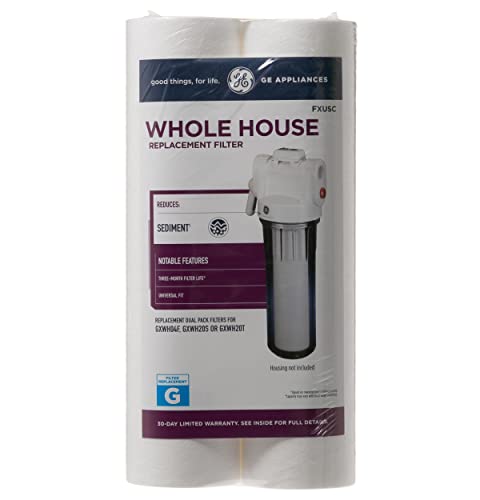 Image of GE FXUSC Whole House Water Filter, Replacement for Water Filtration System, NSF Certified: Reduces Sediment, Rust & Other Impurities from Water, Replace Every 3 Months for Best Results, 2 Filters