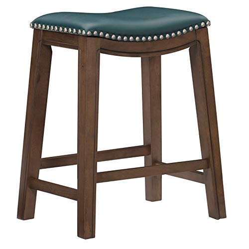 Homelegance Ordway Saddle Seat Counter Height Stool, 25"Sh, Green #TOP10