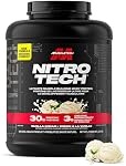 Muscletech Poudre de protéines de lactosérum - Formule ultime de construction musculaire de Nitro-Tech avec Isolation de protéines de lactosérum & Peptides - 30g des protéines, 3g de la créatine & 6.8g des BCAA - Crème de vanille, 5 Livre (paquet de 1)