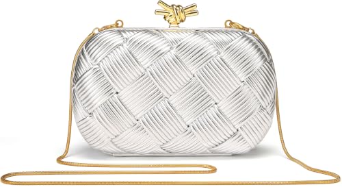 Image of Clutch Purses for Women, Vegan Leather Evening Handbag with Gold Chain
