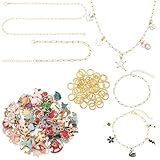 207 kit de fabrication de bijoux DIY:ce kit de fabrication de bijoux à breloques comprend 100 breloques, 100pièces anneaux de jonction, 5 chaîne de collier en acier inoxydable, et 2 chaîne de bracelet, tout ce dont vous avez besoin pour créer de superbes bracelets, Colliers, et anneaux