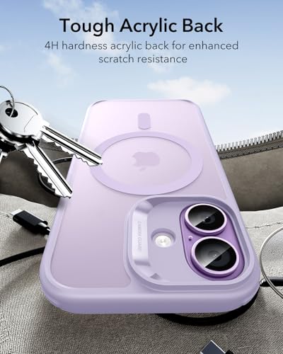 Image of ESR for iPhone 17 Case, Camera Control Cover, Compatible with MagSafe, Shockproof Military-Grade Protection, Magnetic Phone Case for iPhone 17, Classic Hybrid Case, Frosted Light Purple