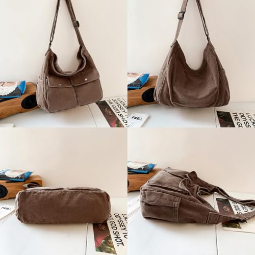 Image of Messenger Bag Hobo Crossbody Bags for Women Canvas Bag Crossbody Tote Bag Shoulder Bag