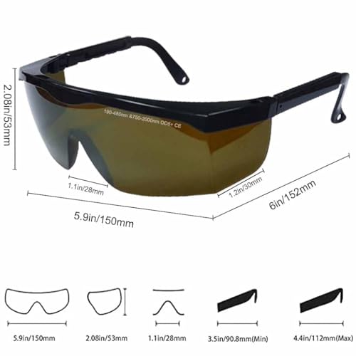 Image of Serplex Laser Safety Glasses, IPL 190-480nm / 750-2000nm Laser Goggles IPL Eye Protection Goggles For Beauty Machine, Electric Hair Remover, With Wipe Cloth & Glasses Box, Green