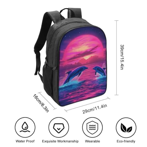 Mochila infantil impermeable 3D de delfín con espalda transpirable 40cm 2