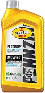Pennzoil - 550036541 Platinum Full Synthetic Motor Oil (SAE, SN) 0W-20, 1 Quart