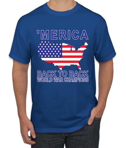 Back to Back World War Champs Pro USA American Pride Independence Day Mens T-Shirt Royal Medium