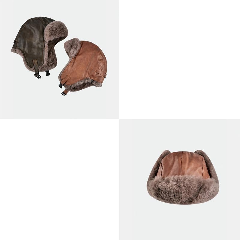 DAISHA Women Men Winter Trapper Hat Ear Flaps Russian Ushanka Trooper Aviator Hunting Hats Eskimo Windproof Ski Snow Cap