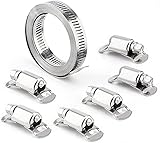 AIEX Abrazaderas De Manguera De Acero Inoxidable Abrazadera De Tubería De Acero Inoxidable 304 Ajustable Abrazadera De Conducto De Aire Abrazaderas De Manguera De Tornillo Sin Fin (3 metros)