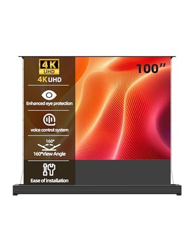 Acmejm 100" HBSI Motorized ALR Floor Rising Projector Screen for Ultra Short Shrow Projector,Movie Screen for Home Theater,Motorized Projector Screen 4K/8K Ultra HD, Active 3D
