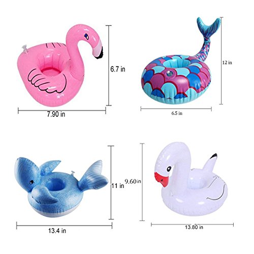 Foman Inflatable Drink Holder 12 Pack, Floats Inflatable Cup Coasters For Summer Pool Party And Kids Fun Bath Toys (Newest Type Mermaid And Whale) #TOP1