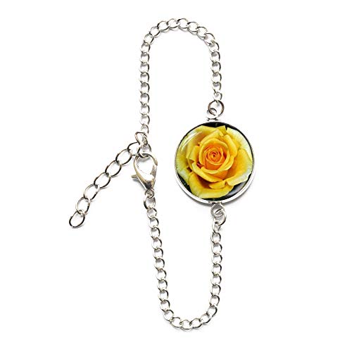 Yellow Rose Bracelet Rose Charm Bracelet Rose Jewelry Rose Bangle Bracelet Anniversary Jewelry Friend Bracelet Bridesmaid Bracelet Gift,M251