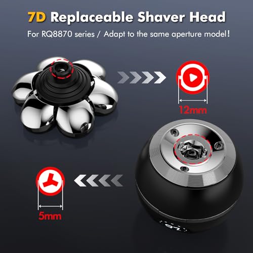 ETENTOUS 7D Shaver Heads Replacement, Replacement Head Compatible with 7D Head Shavers not Compatible with 3D Electric Shaver - Image 3