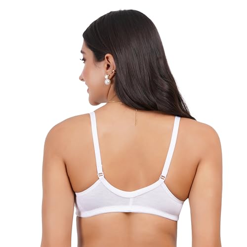 Image of Front Open Non Padded Bra - Made of Pure Cotton Full Coverage Non Wired Seamless Pushup Soft Cup for T-Shirt Saree Dress Sports Garment for Daily Use Everyday