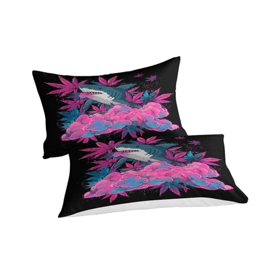 Housses de couettes 3 pièces requin 3D microfibre lit 260x220cm