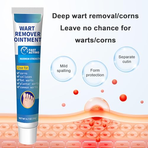 Wart Remover Ointment with 17% Salicylic Acid for Common, Flat, Plantar Warts and Corns (Blue) - Image 4