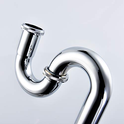 CIENCIA Sink Trap Brass S Trap for Bathroom Sink Kitchen Sink Sewer Pipe Drain Tube S Trap Chrome, WT04 by CIENCIA - Image 5