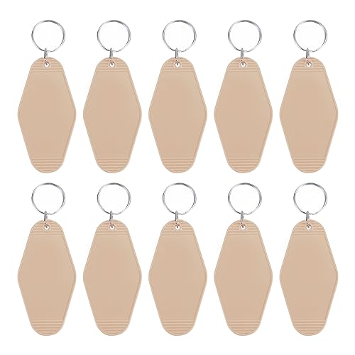 PATIKIL Ancien Motel Porte-clés, 10 Paquet Vide Hôtel Porte-clés Rhombus Rétro Clé Étiquette pour DIY Artisanat Ornement Sac Dos Bagagerie Balises...