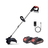 21V Weed Wacker Battery Powered, T TOVIA Cordless String Trimmer & Edger, 10 Inch Weed Eater with 90