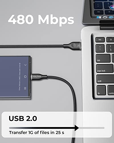 2-Pack VOLTME USB C Charger Cable 60W Type C Charger Fast Charging 3A Lead Nylon Braided Compatible with MacBook Pro 2021 iPad Air 5 Galaxy S23 S22 Ultra Huawei P30 P40,Google Pixel 6.0ft/1.8M Black - Image 3