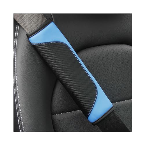 Image of Osilly 2PCS Car Seat Belt Cover, Carbon Fiber Seatbelt Shoulder Protection, Soft Car Seat Belt Strap Cushion Protect Your Neck and Shoulder, Car Accessories Seat Belt Pad for Car Truck (Blue)