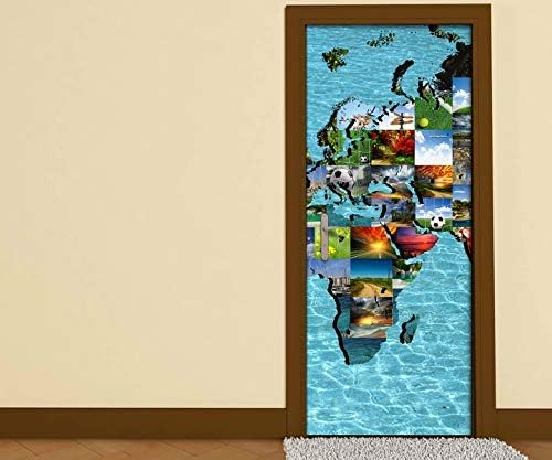 Türfolie Selbstklebend 3D Weinlese Design - 77x200cm Abnehmbare Türtapete