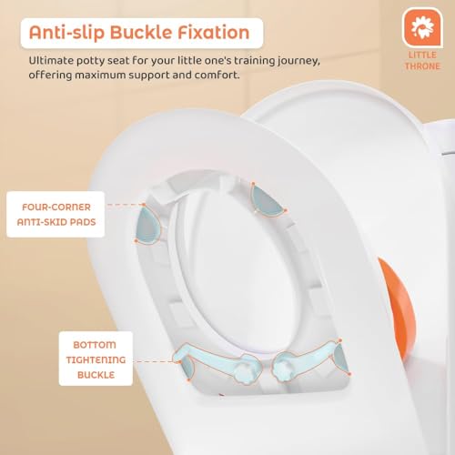 Image of StarAndDaisy Potty Seat for Kids 1-3 Years | Toilet Seat for Kids with Height Adjustable & Removable Soft Cushion, Fits All Western Toilets seat (Orange - White)