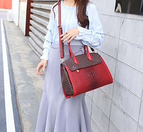 MKF Crossbody Satchel Bags for Women – PU Leather Shoulder Pocketbook Handbag – Lady Top Handle Tote Purse3