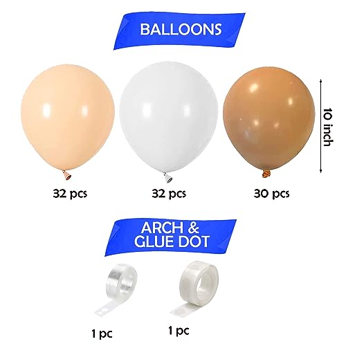 Image of Party Propz Brown Pastel Balloons - 96 Pcs Combo Beige Balloons | Birthday Balloons For Decoration | brown Balloons For Decoration | Bear Theme Birthday Decoration | Party Balloon | Teddy Theme