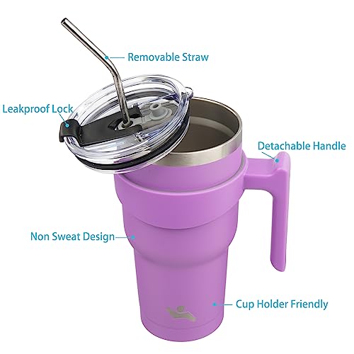 Image of Konokyo 40 oz Tumbler with Handle and Straw, Insulated Travel Mug
