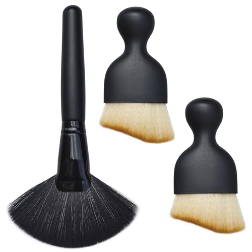 Image of 3 Pack Exquisite Microfiber Duster Brush, Car Interior Cleaning Tool, Small Barber Duster Tool, Hair Cutting Brush, Small Dust Cleaning Tools