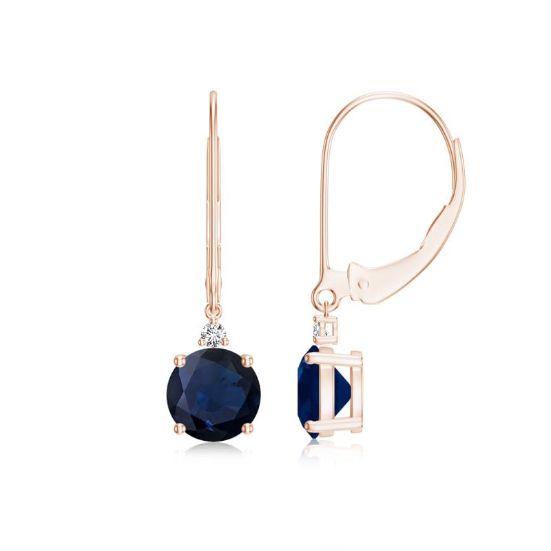 Image of Goldhartz 2 Ct. Natural Amethyst 6 mm Leverback Earrings for Women in 14k Gold Micron Plated 925 Sterling Silver, January Birthstone Dangle Earrings Jewelry for Her