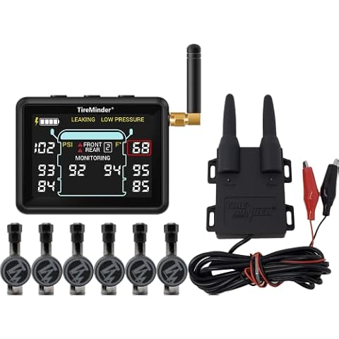 Tireminder i10 RV TPMS with 6 Flow Through Transmitters, Black Cover