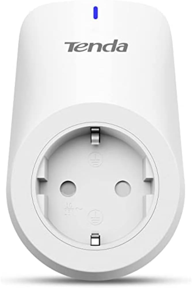Tenda SP3 1 Pack Smart & Remote Contacts, 10A WLAN Socket with Voice Control (Alexa & Google Home) and App Remote, Schedules & Timers, No Hub Required, Smart Plug, Multilingual Support.