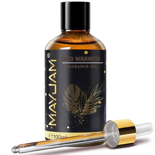 Oud Warmth Fragrance Oil Essential Oil MAYJAM 3.38FL.OZ Oud Warmth Oil for Diffusers for Home Long Lasting Scented Oils for Soap Candle Making - 100ML