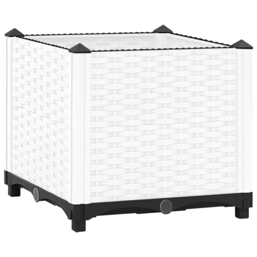 Baziroo Jardinière extérieure surélevée 40 x 40 x 38 cm en polypropylène - Parterre de légumes, parterre de fleurs, pour l'extérieur, balcons, parterres de cultures, parterres d'herbes aromatiques,