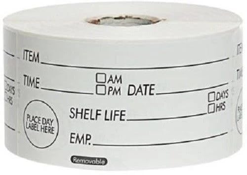We Can Source It Ltd – Removable Prepped Food Day Shelf Life Labels – Commercial Catering Safety Food Stickers with Dispenser Box, Freezer Safe, Easy Write Surface – 500 per Roll