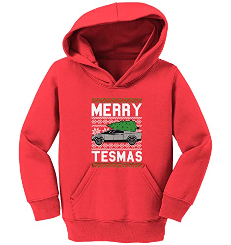 Haase Unlimited Merry Tesmas - Cybertruck Futuristic Car Toddler/Youth Fleece Hoodie