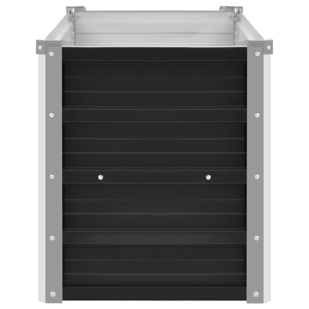 Hochbeet Pflanzkübel groß außen Balkon Pflanzkasten Garten-Hochbeet Anthrazit 100 x 40 x 45 cm Verzinkter Stahl Geeignet für Gartenbalkone im Freien