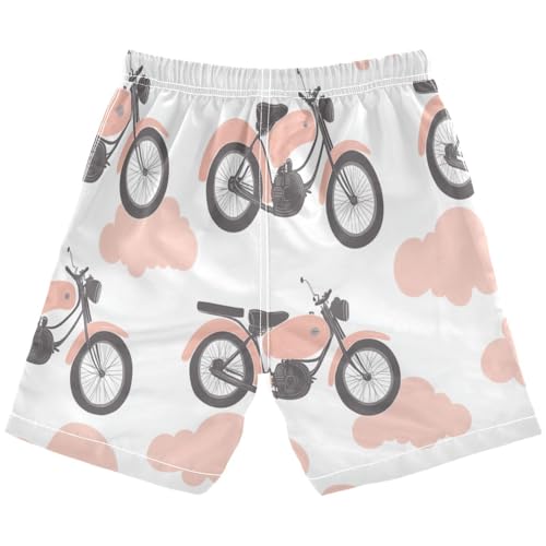 Boys Beach Board Shorts Motocross Cloud Cartoon Swim Trunk Teen Swimwear 8-16Y Multicolor2