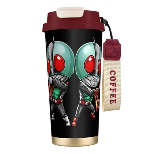 タンブラー コーヒー 仮面ライダー 水筒 ステンレス ボトル 魔法瓶 オフィス マグカップ カフェマグ 車用 マグボトル 真空断熱 保温 保冷 ふた付き 直飲み 広口 漏れない 二重構造 持ち運び 500ml